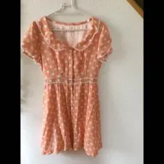ウィルセレクション オレンジ ドット ワンピース☆