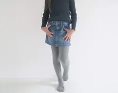 グレーのリブ編みタイツ　120cm 新品未使用　女の子　　冬　コーデ