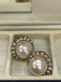 ◎ 真珠　6.5g ピアス　遺品整理　昭和レトロ　ヴィンテージ　銀　アンティーク