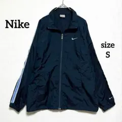 ナイキNike レディース　ナイロンジャケット S 軽量　フルジップ　ネイビーのサムネイル