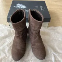 GEOX ジェオックス　ショートブーツ　ブラウン　本革　スエード　23.5cm