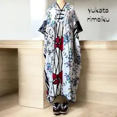 (あ947)アンティーク浴衣リメイク☘️ダボッとしたノースリーブワンピース✨