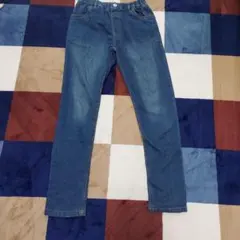 デニムブルー ストレートレッグパンツ 160