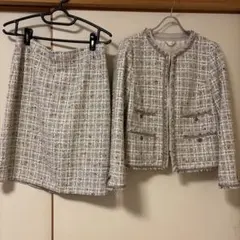 23区 ツイードスーツ、ブラウス 46 大きめサイズ