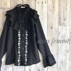 axes femme フリル　ブラウス　レース　刺繍　ダークコケット　ゴスロリ
