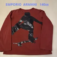 EMPORIO ARMANI 赤いスケートボードシルエット長袖カットソー