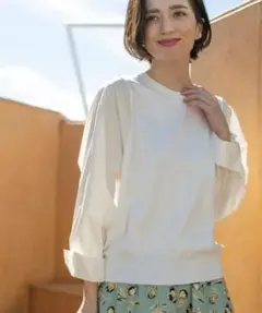 OPAQUE.CLIP スリーブフハクドッキングニット 38のサムネイル