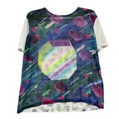 I am I in fact シースルー グラフィック Tシャツ ホワイト F