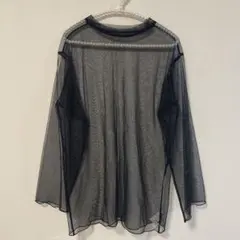 ジーナシス　JEANASIS ラメチュールシアープルオーバー　ブラック　黒