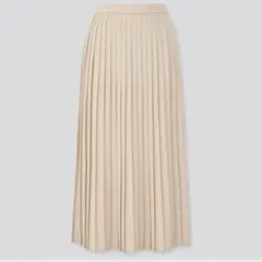 UNIQLO／シフォンプリーツロングスカート／裏地あり／ナチュラル／Ｓ