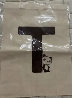 パンダデザイン ベージュエコバッグ