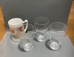 コカ・コーラ 　グラス 3個と マグカップ 1個 　レトロ　未使用　値下げ済