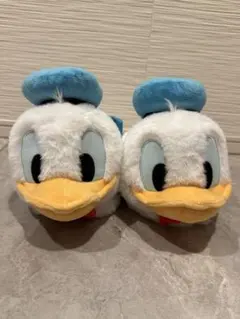 【未使用品】香港ディズニー購入　ドナルドダック ぬいぐるみ スリッパ 大人用