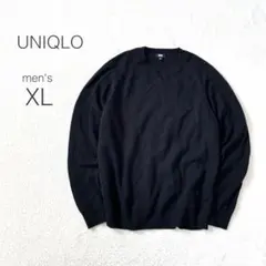 【ユニクロ】ラムクルーネックセーター ニット 長袖 毛100 美品 大きいサイズ