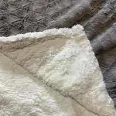 モコモコブランケット ホワイト グレー スレダー