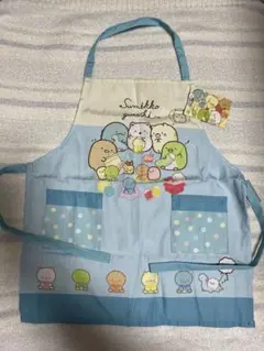 すみっコぐらし エプロン 水色 110