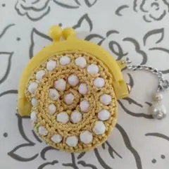 ビーズ　がま口コインケース