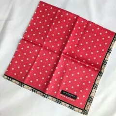 BURBERRY バーバリー ハンカチ 未使用 赤 ドット柄 チェック柄