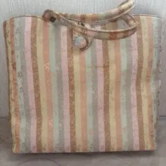 着物屋のストライプ模様の和装用トートバッグ