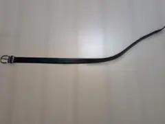 ブラックレザーベルト 金属製バックル