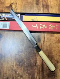 堺別誂　蛸引包丁中古 堺 孝行 紫電 銀三鋼 蛸引包丁 270mm デザートアイアンウッド（杉原