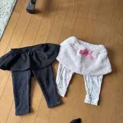 UNIQLレギンススカート　80　裏起毛パンツ　スカッツ　暖かいレギンス