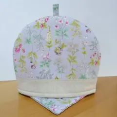 ティーコゼー＆ティーポットマット《ハンドメイド》イングリッシュガーデン(薄青藤)
