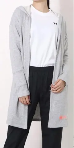 アンダーアーマー フード付きスウェットロングカーディガン XL グレー系
