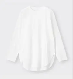 GU ラウンドヘムロングスリーブT（長袖） オフホワイト ユニクロ GU ロンT