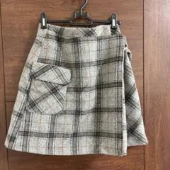 MAJESTIC LEGON グレー チェック ミニスカート フレア