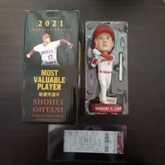 【球場限定】レア 2021 大谷翔平 MVP記念 ボブルヘッド人形 チケット付き