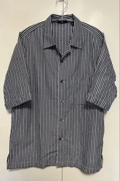 スーピマコットンオーバーサイズオープンカラーシャツ ストライプ +J ユニクロ