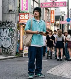 【90s/XXL】NAUTICA ノーティカ ボーダー ポロシャツ ターコイズのサムネイル