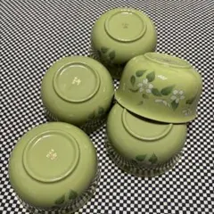 ◆未使用 有田焼 香蘭社 山吹 小鉢揃 金彩 5点セット