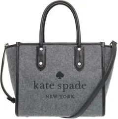 【未使用】kate spade グレー ハンドバッグ フェルト ロゴトート