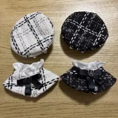 ぬい服 ポンチョ 白黒セット