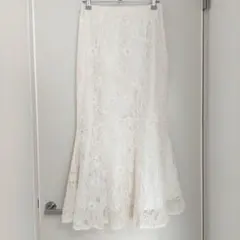 GRL マーメイドスカート アイボリー 花柄レース