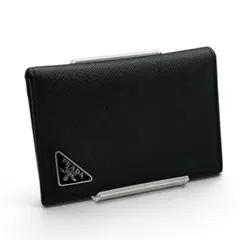 ✨最高級品✨プラダ PRADA サフィアーノレザー 三角ロゴ カードケース 黒