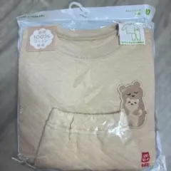 ユニクロ UNIQLO ベビーキルトパジャマ 長袖 80サイズ くまちゃん 新品