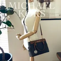 【極美品】マイケルコース PVCレザー ハンドバッグ 2way 総柄 ブラウン