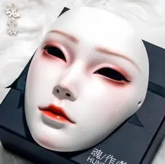 SOUL CROP 手描きサイバーパンク白メカフルフェイスマスク SOUL CROP 手描きサイバーパンク白メカフルフェイスマスク - メルカリ