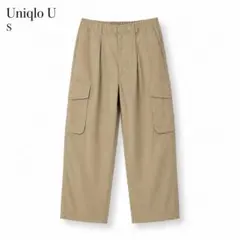 Uniqlo U ワイドパンツ S 男女兼用 カーゴパンツ ベージュのサムネイル