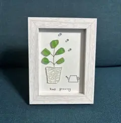 シーグラスアート　植物