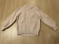 UNITED ARROWS 淡いピンク リブ編み 長袖セーター