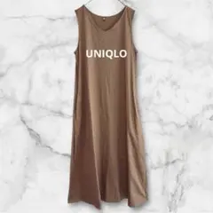 UNIQLO/マーセライズコットンAラインロングワンピース ノースリーブ3918