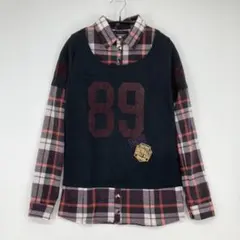 INGNI レイヤード風チェック柄 デザイン長袖シャツ Mサイズ