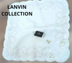【新品タグ付】LANVINCOLLECTIONタオルハンカチ ローズ刺繍お上品のサムネイル