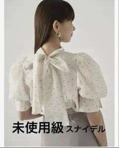 SNIDEL オーガンジーシースルーブラウス ドット SNIDEL（スナイデル）の「オーガンシースルーブラウス（シャツ
