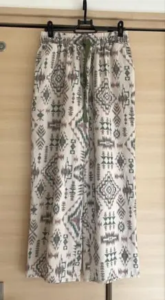 柄パンツ ワイドパンツ