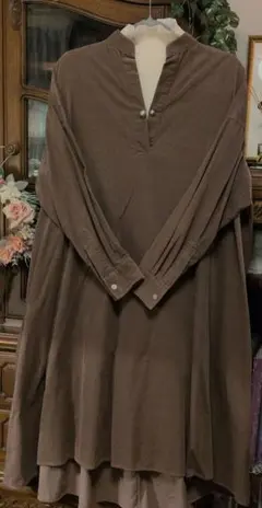 コーデュロイロングワンピース